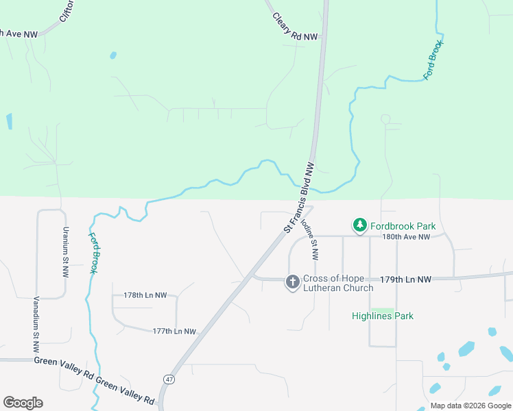 map of restaurants, bars, coffee shops, grocery stores, and more near 5745 180th Avenue Northwest in Ramsey