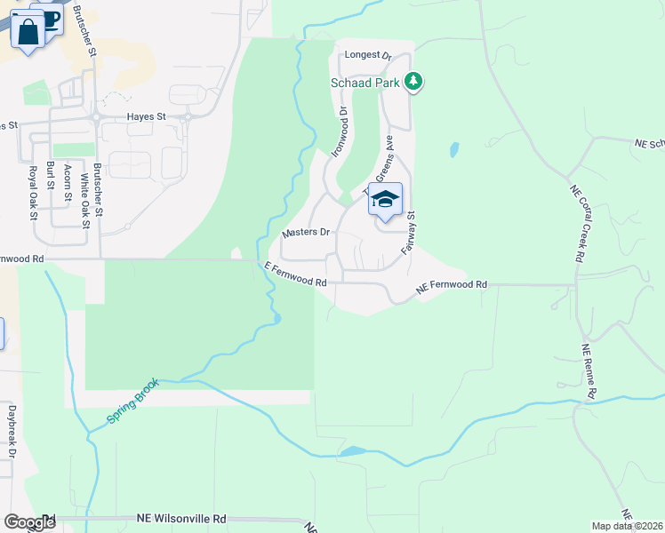 map of restaurants, bars, coffee shops, grocery stores, and more near 140 Argyle Court in Newberg