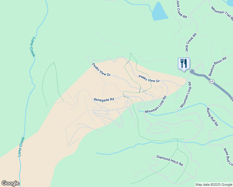 map of restaurants, bars, coffee shops, grocery stores, and more near 31 Renegade Road in Big Sky