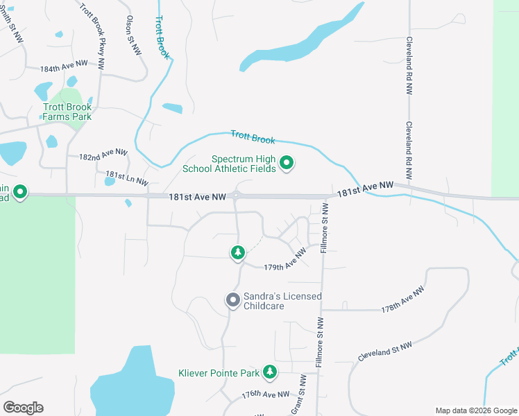 map of restaurants, bars, coffee shops, grocery stores, and more near 18087 Grant Street Northwest in Elk River