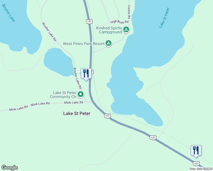 map of restaurants, bars, coffee shops, grocery stores, and more near 35 A Card Road in Lake Saint Peter