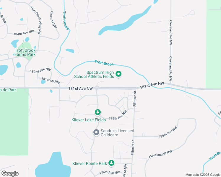 map of restaurants, bars, coffee shops, grocery stores, and more near 10129 181st Avenue Northwest in Elk River