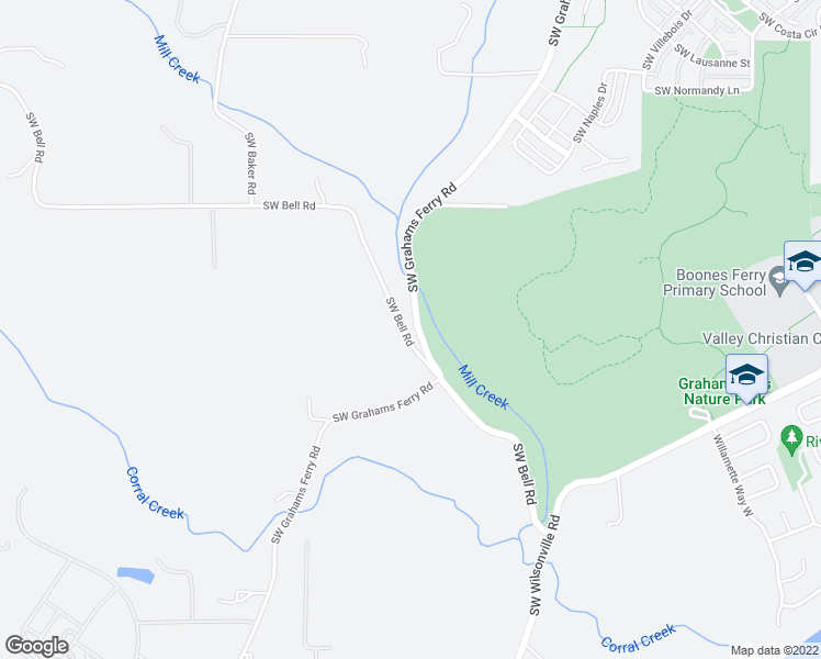 map of restaurants, bars, coffee shops, grocery stores, and more near 12925 Southwest Bell Road in Sherwood