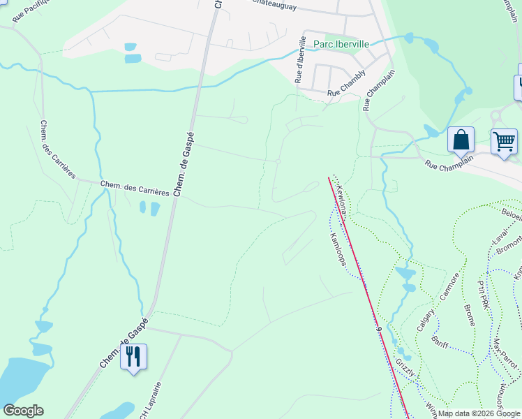 map of restaurants, bars, coffee shops, grocery stores, and more near 4 Chemin des Diligences in Bromont