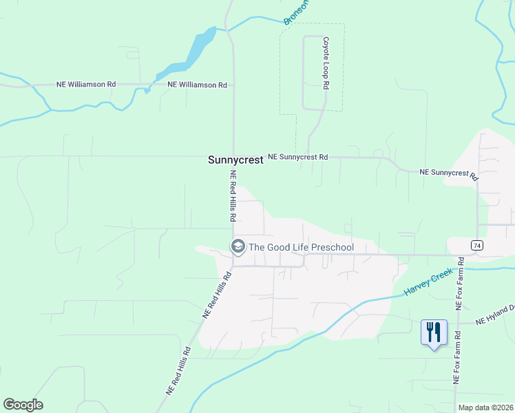 map of restaurants, bars, coffee shops, grocery stores, and more near 21805 Whitehorse Drive in Dundee