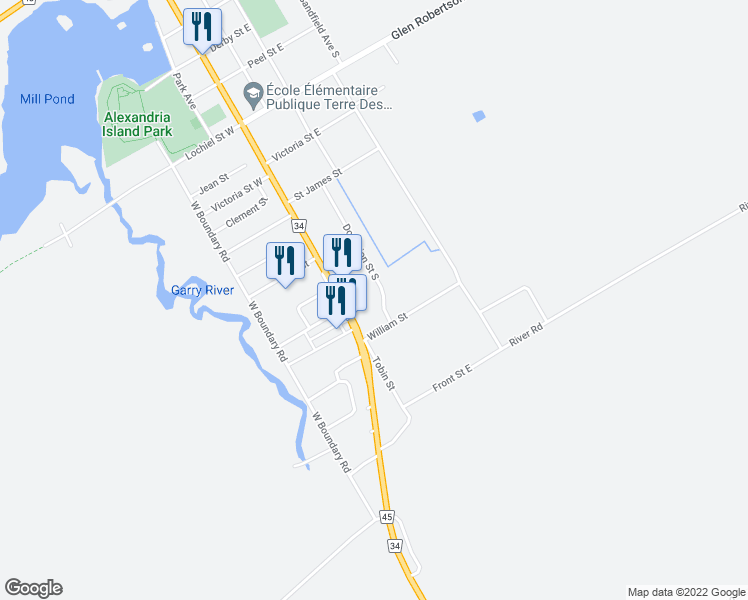 map of restaurants, bars, coffee shops, grocery stores, and more near 448 Dominion Street South in Alexandria