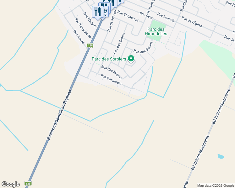 map of restaurants, bars, coffee shops, grocery stores, and more near 76 Rue Lalonde in Mercier