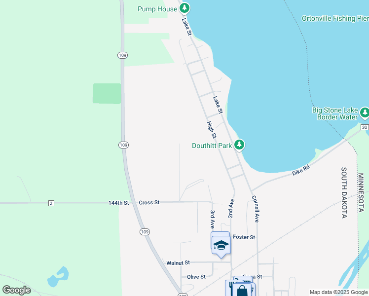 map of restaurants, bars, coffee shops, grocery stores, and more near 410 High Street in Big Stone City