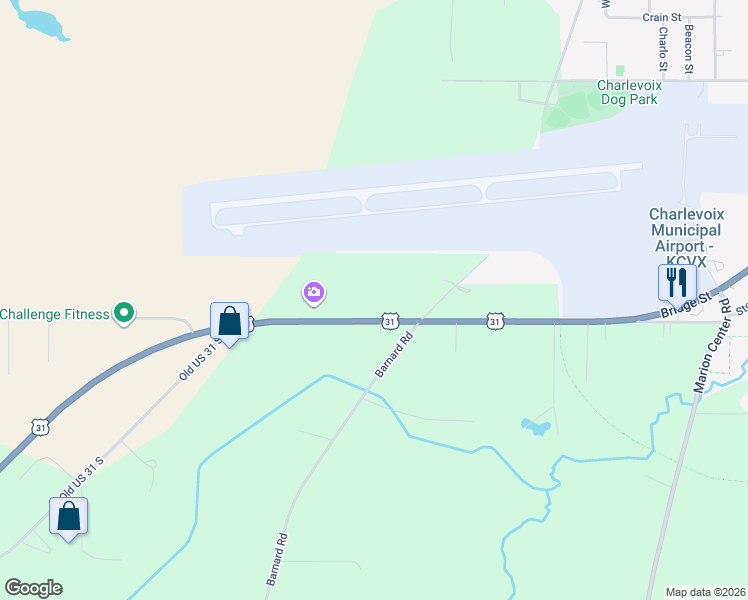 map of restaurants, bars, coffee shops, grocery stores, and more near 6549-6717 U.S. 31 in Charlevoix