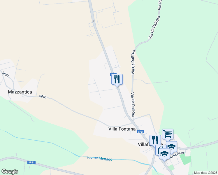 map of restaurants, bars, coffee shops, grocery stores, and more near 8 Via le Cassere in Villa Fontana