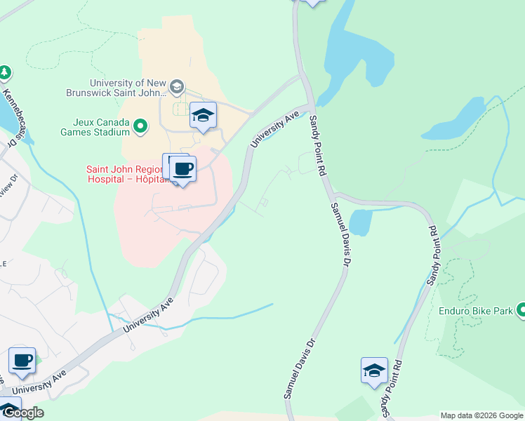 map of restaurants, bars, coffee shops, grocery stores, and more near 184 Arlington Crescent in Saint John
