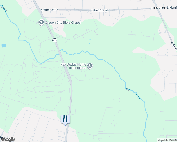 map of restaurants, bars, coffee shops, grocery stores, and more near 21050 South Mossy Rock Court in Oregon City