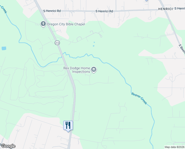 map of restaurants, bars, coffee shops, grocery stores, and more near 21040 South Mossy Rock Court in Oregon City