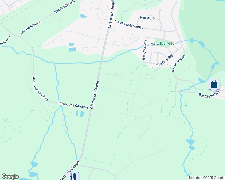 map of restaurants, bars, coffee shops, grocery stores, and more near 180 Rue du Cercle des Cantons in Bromont