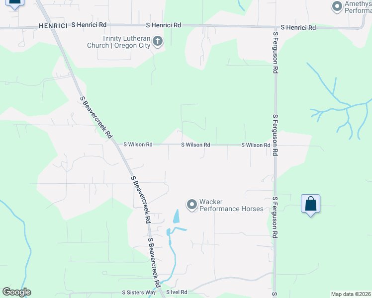 map of restaurants, bars, coffee shops, grocery stores, and more near 16200 South Wilson Road in Oregon City