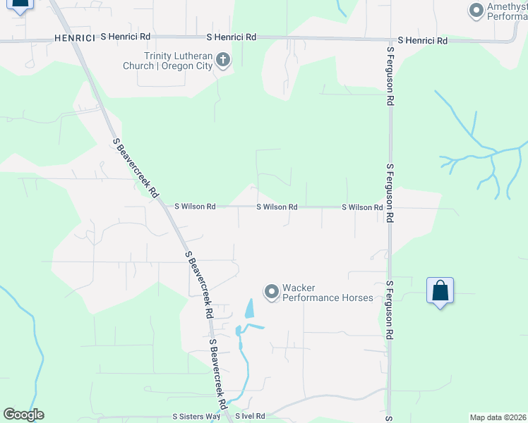 map of restaurants, bars, coffee shops, grocery stores, and more near 16140 South Wilson Road in Oregon City