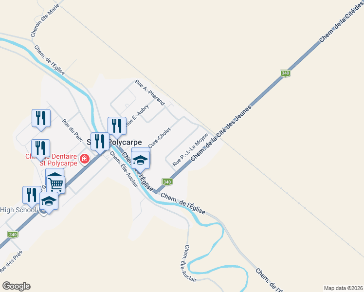 map of restaurants, bars, coffee shops, grocery stores, and more near 60 Rue de la Nouvelle-Longueuil in Saint-Polycarpe
