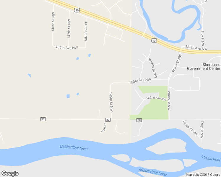 map of restaurants, bars, coffee shops, grocery stores, and more near 18281 145th Street Northwest in Elk River