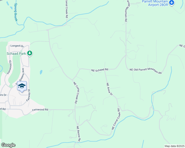 map of restaurants, bars, coffee shops, grocery stores, and more near 31400 Northeast Schaad Road in Newberg