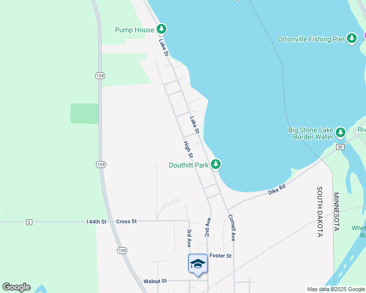 map of restaurants, bars, coffee shops, grocery stores, and more near 410 High Street in Big Stone City