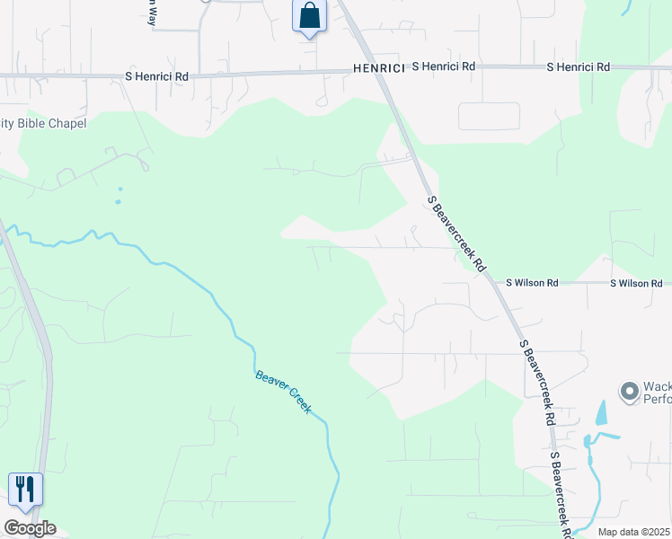 map of restaurants, bars, coffee shops, grocery stores, and more near 15450 South Tioga Road in Oregon City