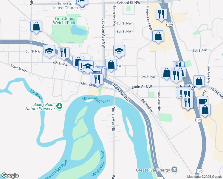 map of restaurants, bars, coffee shops, grocery stores, and more near in 