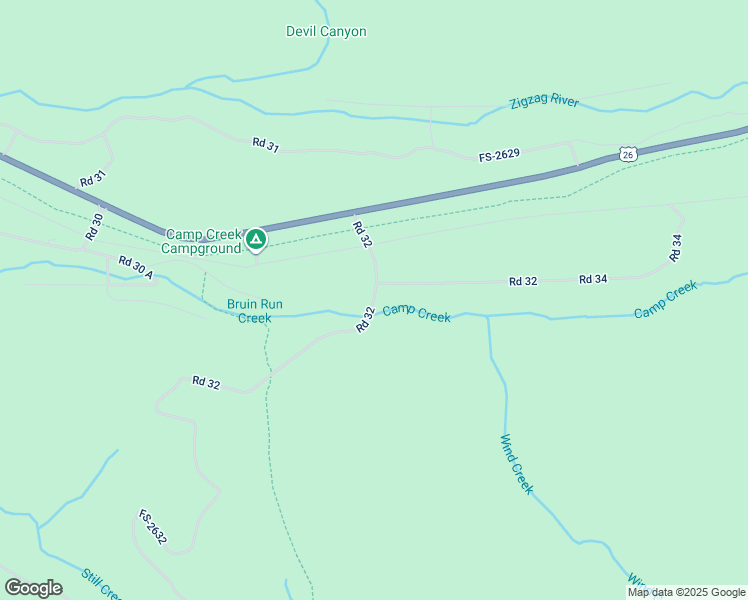 map of restaurants, bars, coffee shops, grocery stores, and more near Road 32 in Rhododendron