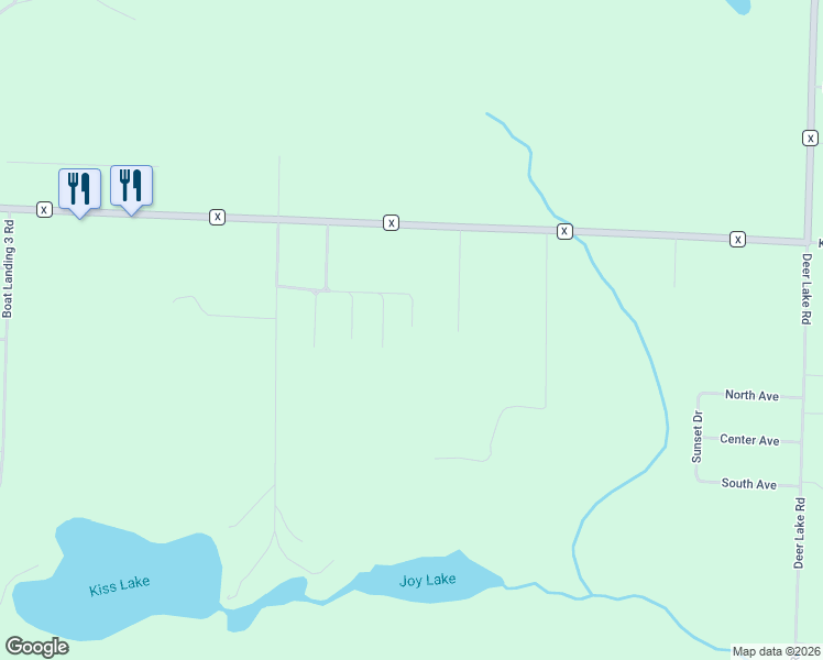 map of restaurants, bars, coffee shops, grocery stores, and more near N9423 Brunette Lane in Crivitz