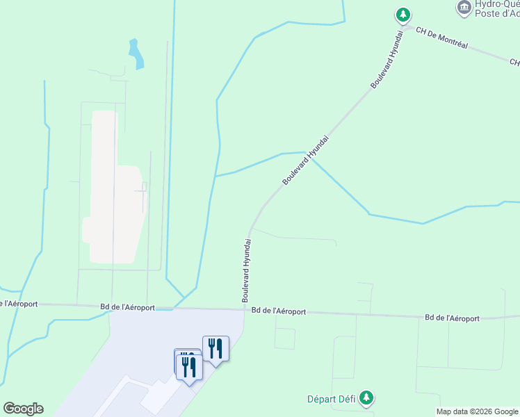 map of restaurants, bars, coffee shops, grocery stores, and more near 1460 Boulevard de l'Innovation in Bromont