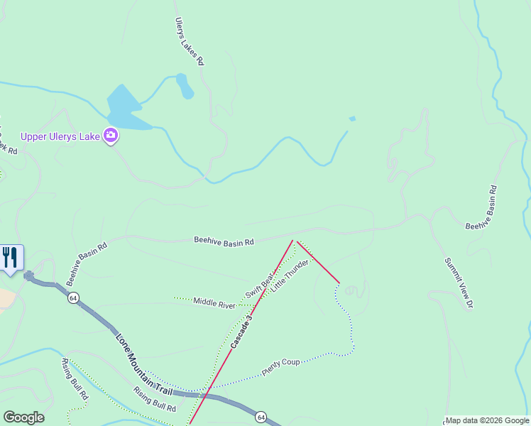 map of restaurants, bars, coffee shops, grocery stores, and more near 70 Beehive Basin Road in Gallatin Gateway