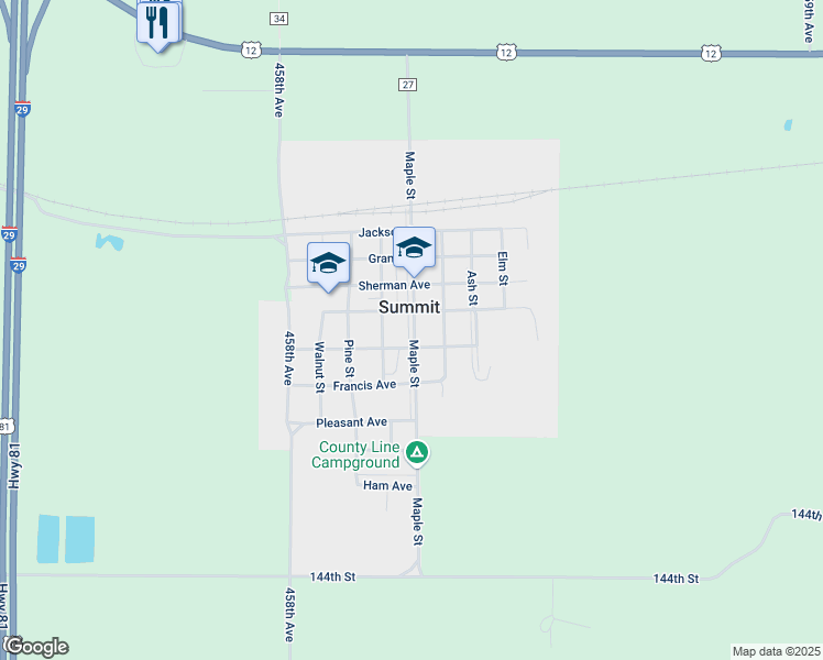 map of restaurants, bars, coffee shops, grocery stores, and more near in Summit