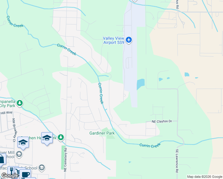 map of restaurants, bars, coffee shops, grocery stores, and more near 1815 Northeast Currin Creek Drive in Estacada