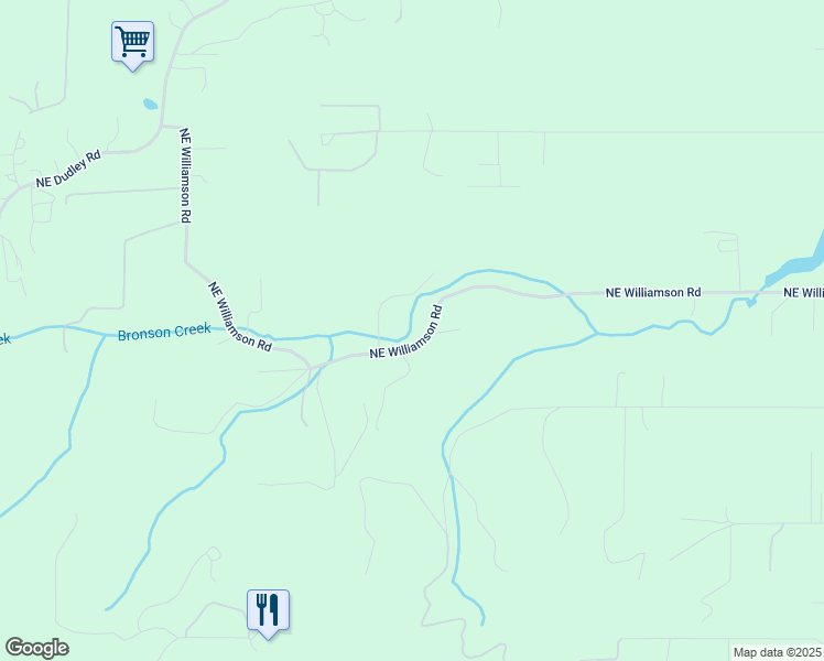 map of restaurants, bars, coffee shops, grocery stores, and more near Northeast Williamson Road in Yamhill County