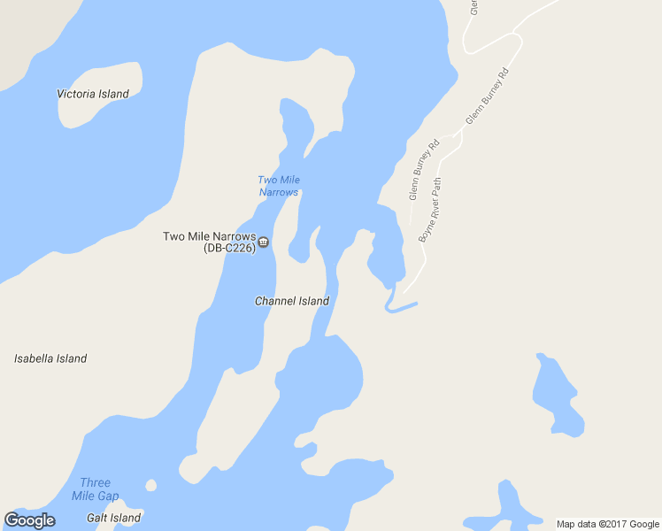 map of restaurants, bars, coffee shops, grocery stores, and more near 46 Glenn Burney Road in Parry Sound