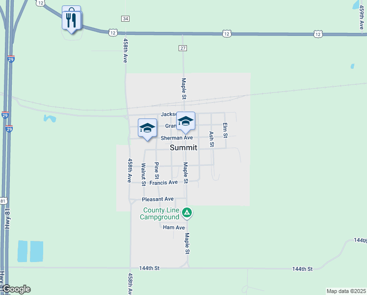 map of restaurants, bars, coffee shops, grocery stores, and more near in Summit