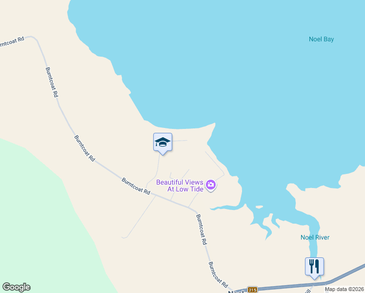 map of restaurants, bars, coffee shops, grocery stores, and more near 98 Dyke Road in Noel