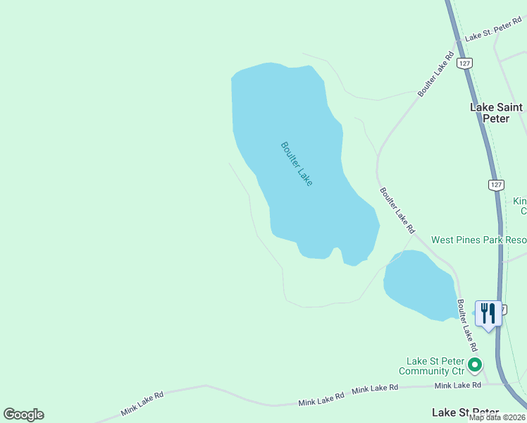 map of restaurants, bars, coffee shops, grocery stores, and more near 236 Elgin Road in Lake Saint Peter