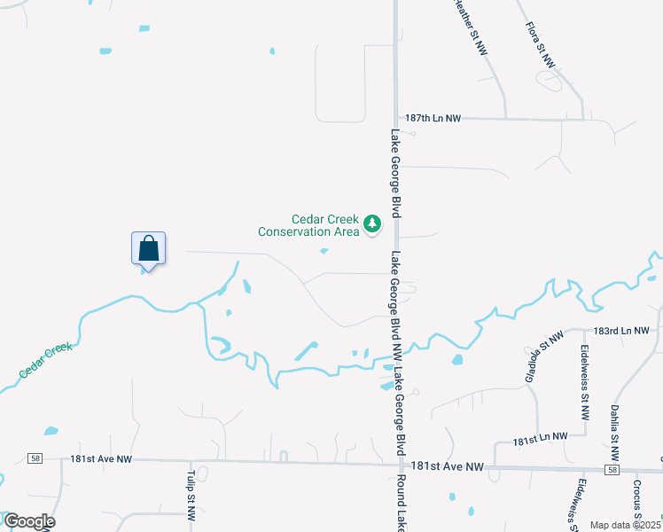 map of restaurants, bars, coffee shops, grocery stores, and more near 3337 Cedar Creek Drive Northwest in Oak Grove