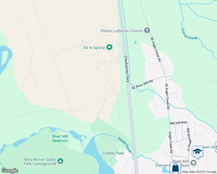 map of restaurants, bars, coffee shops, grocery stores, and more near 30355 Southeast Veterans Boulevard in Estacada