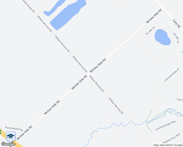 map of restaurants, bars, coffee shops, grocery stores, and more near 2414 McGee Side Road in Ottawa