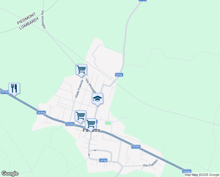 map of restaurants, bars, coffee shops, grocery stores, and more near 2 Via Borino in Palestro