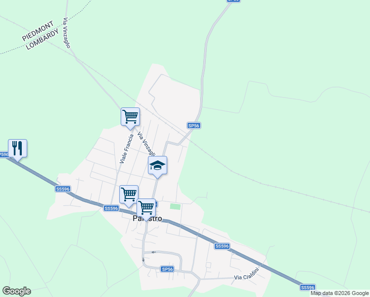 map of restaurants, bars, coffee shops, grocery stores, and more near 2 Via Borino in Palestro