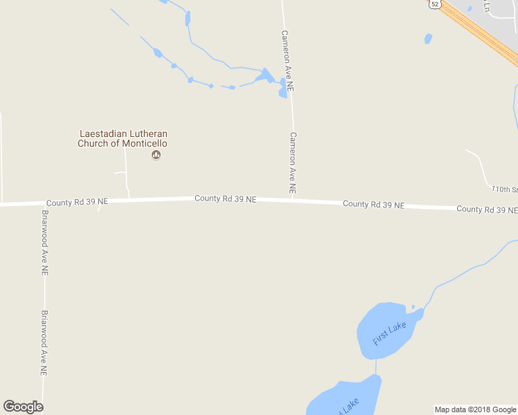 map of restaurants, bars, coffee shops, grocery stores, and more near 2159 County Road 39 Northeast in Monticello