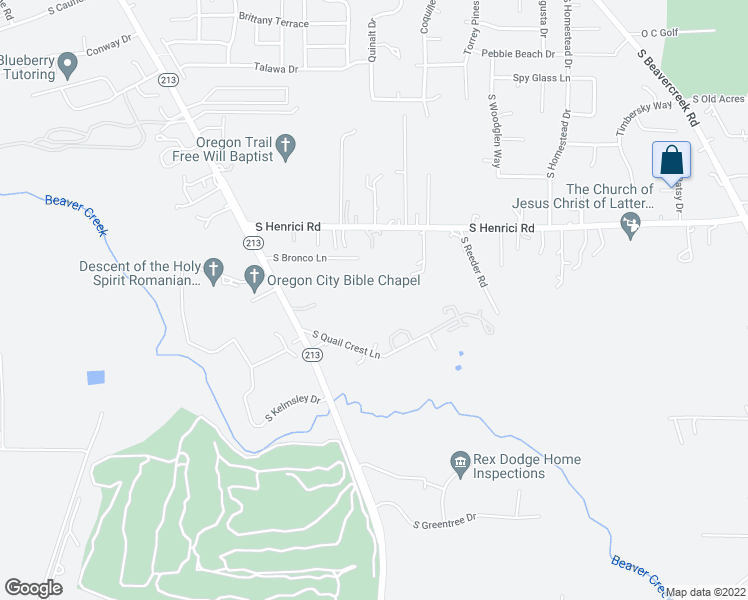 map of restaurants, bars, coffee shops, grocery stores, and more near 14747 South Quail Crest Lane in Oregon City