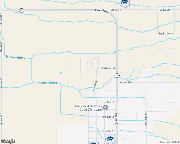 map of restaurants, bars, coffee shops, grocery stores, and more near 69208 Chadwick Lane in Cove