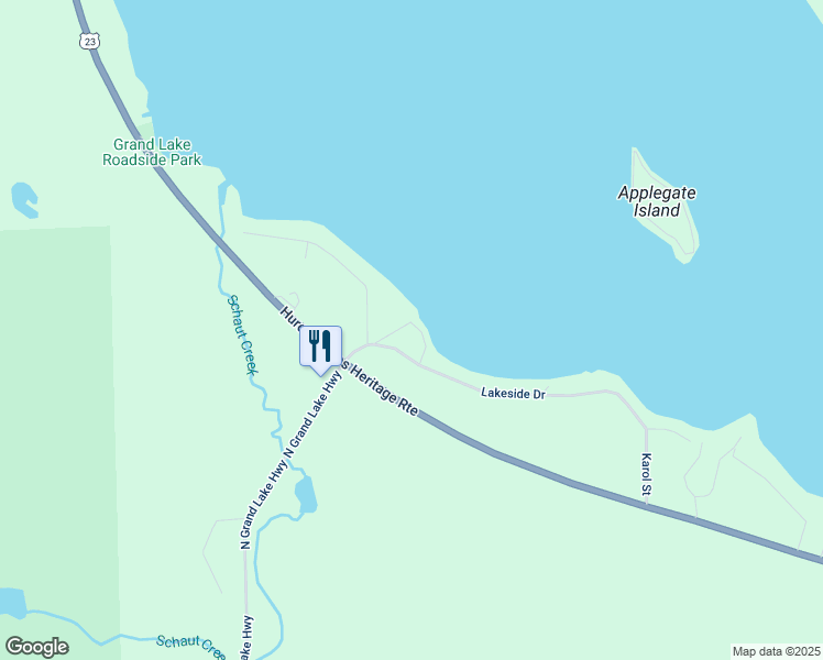 map of restaurants, bars, coffee shops, grocery stores, and more near 14330 Lakeside Drive in Presque Isle County