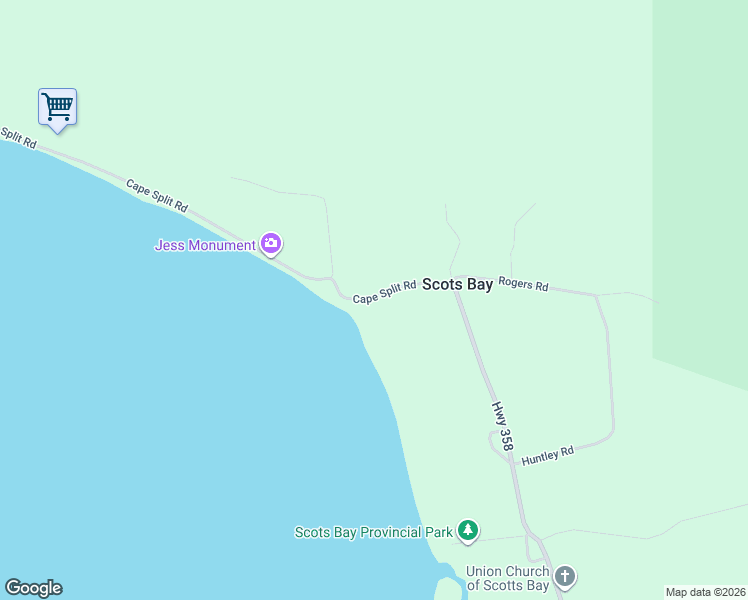 map of restaurants, bars, coffee shops, grocery stores, and more near 1458 Cape Split Road in Canning