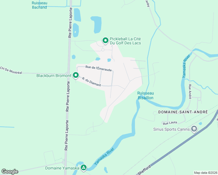 map of restaurants, bars, coffee shops, grocery stores, and more near 125 Rue du Diamant in Bromont
