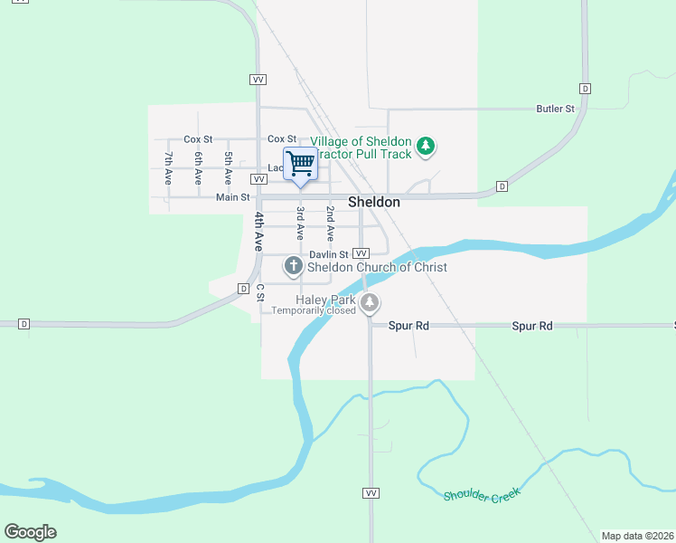 map of restaurants, bars, coffee shops, grocery stores, and more near W5592 Sargent Avenue in Sheldon