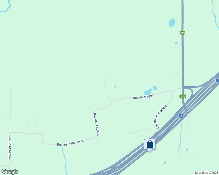 map of restaurants, bars, coffee shops, grocery stores, and more near 215 Rue du Magor in Sherbrooke
